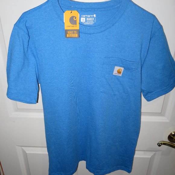 Carhartt Men's K87 Pocket T-Shirt TK5712-M 1889 Graphic Small S Relaxed Fit NWT - Picture 1 of 5
